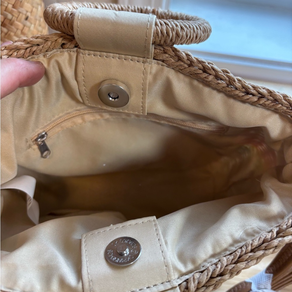 NWT Crown Vintage Brown and Red Bag with Rainbow Stripes - Picture 5 of 6